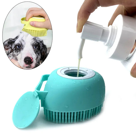 Cepillo de silicon de masaje de baño para perros y gatos