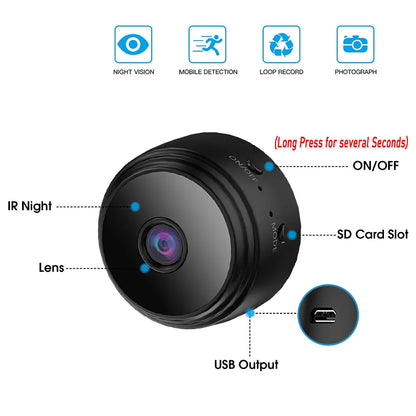 Minicámara de vigilancia A9 1080P HD con Wifi, sensor, vídeo Web,, inalámbrica