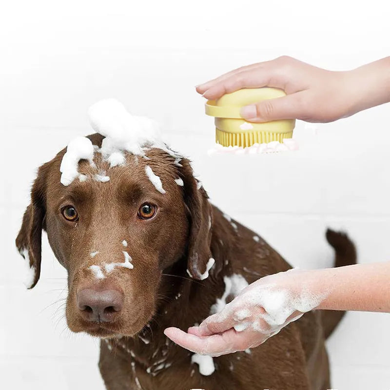 Cepillo de silicon de masaje de baño para perros y gatos