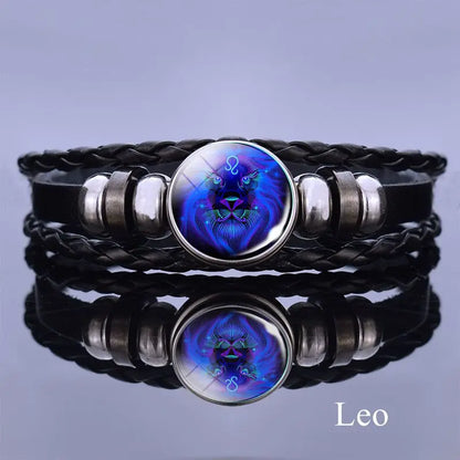 Pulsera con dijes de constelación de 12 signos del zodiaco para hombre y mujer