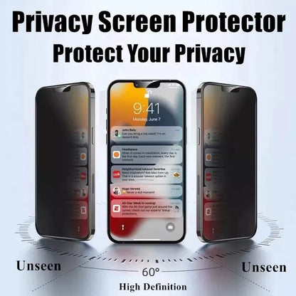 Protector de pantalla de privacidad vidrio templado antiespía para iPhone